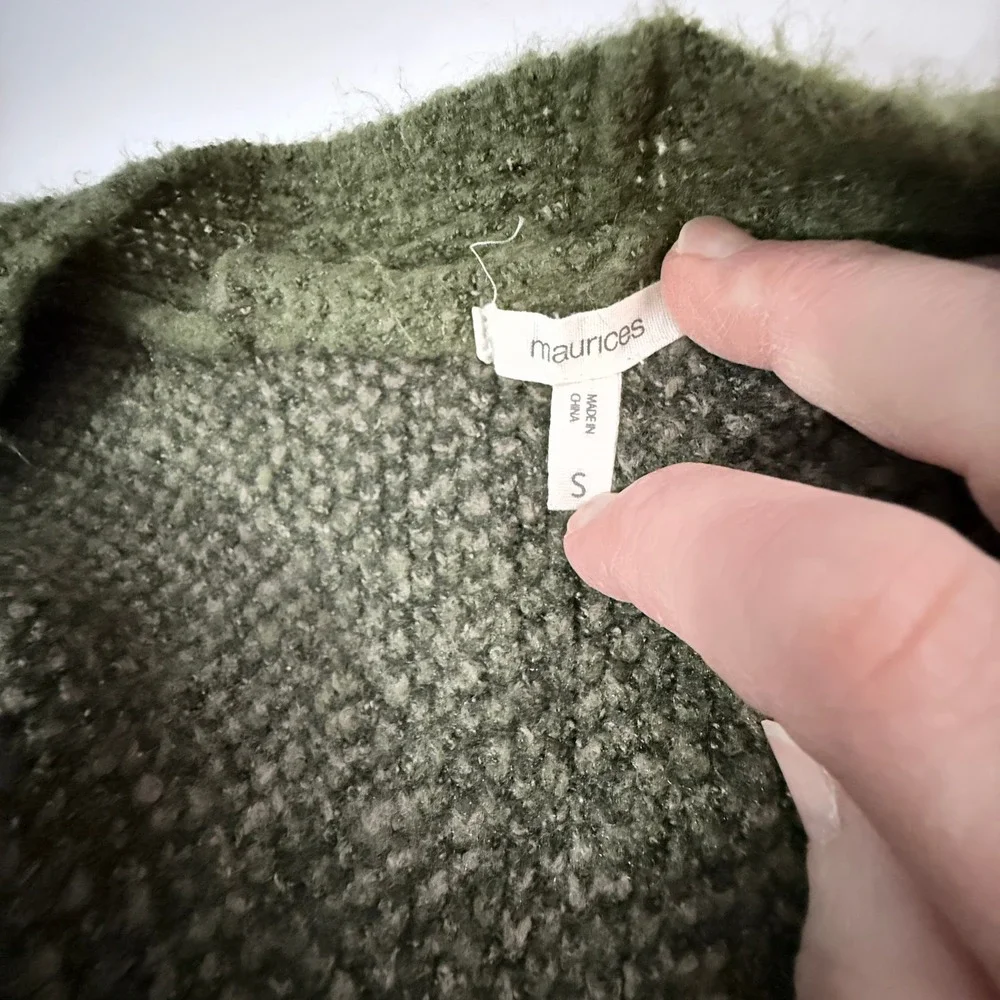 Maurices Cardigan Sweater Women S Patchwork Knit Longline Boho Open Front - Picture 6 of 6